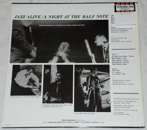 Zoot Sims - Jazz Alive! A Night At The Half Note (Vinyl, LP, Album, Reissue, Stereo) Very Good Plus (VG+) / Very Good Plus (VG+)