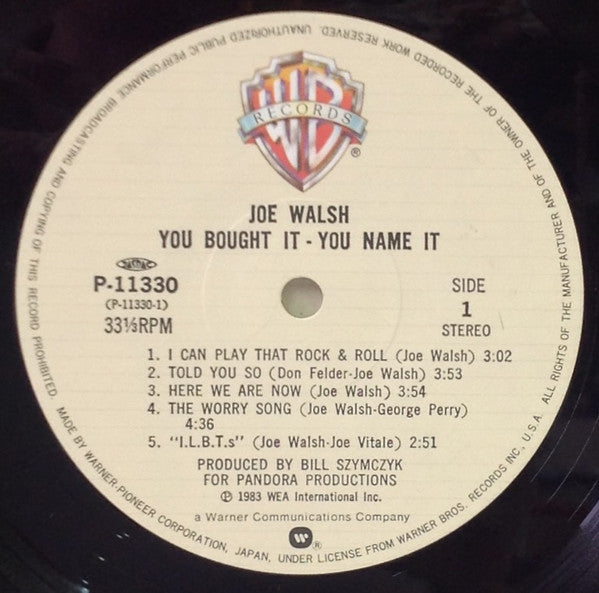 Joe Walsh - You Bought It - You Name It (Vinyl, LP, Album) Very Good Plus (VG+) / Very Good Plus (VG+)