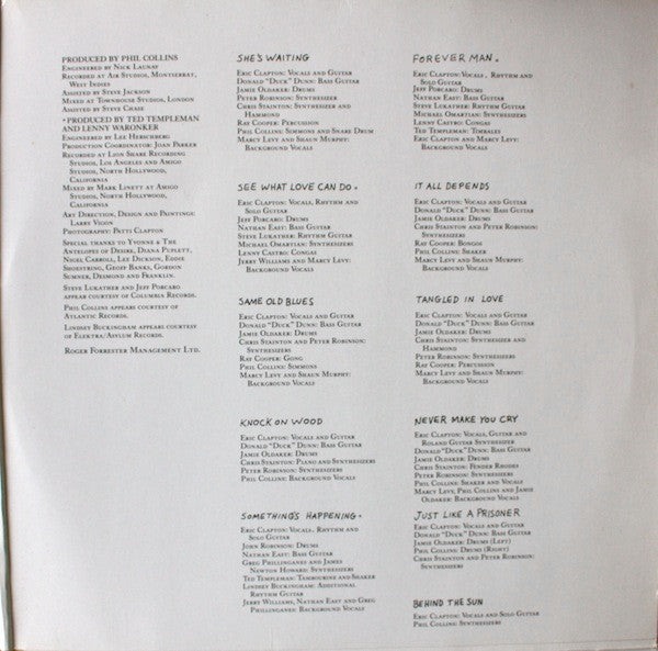 Eric Clapton - Behind The Sun (Vinyl, LP, Album) Very Good Plus (VG+) / Very Good Plus (VG+)