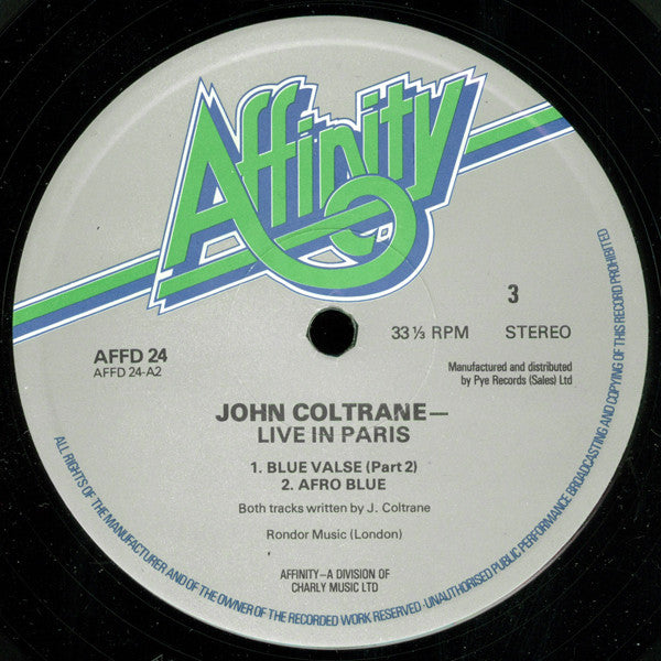 John Coltrane - Live In Paris (2xVinyl, LP, Album, Reissue) Very Good Plus (VG+) / Very Good Plus (VG+)