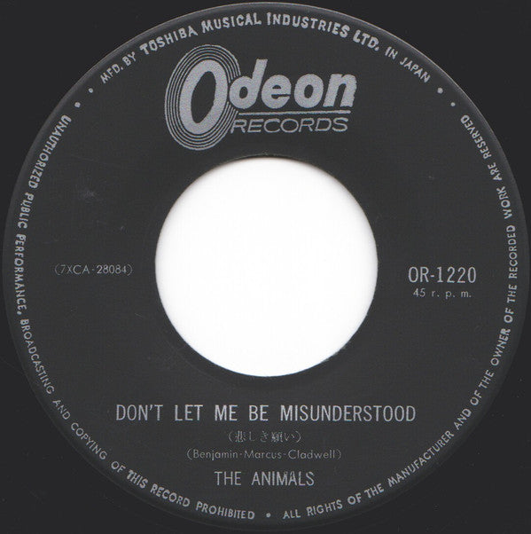 The Animals - Don't Let Me Be Misunderstood (Vinyl, 7", 45 RPM, Single) Good Plus (G+) / Good Plus (G+)