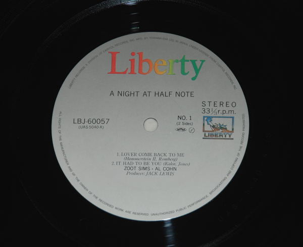Zoot Sims - Jazz Alive! A Night At The Half Note (Vinyl, LP, Album, Reissue, Stereo) Very Good Plus (VG+) / Very Good Plus (VG+)