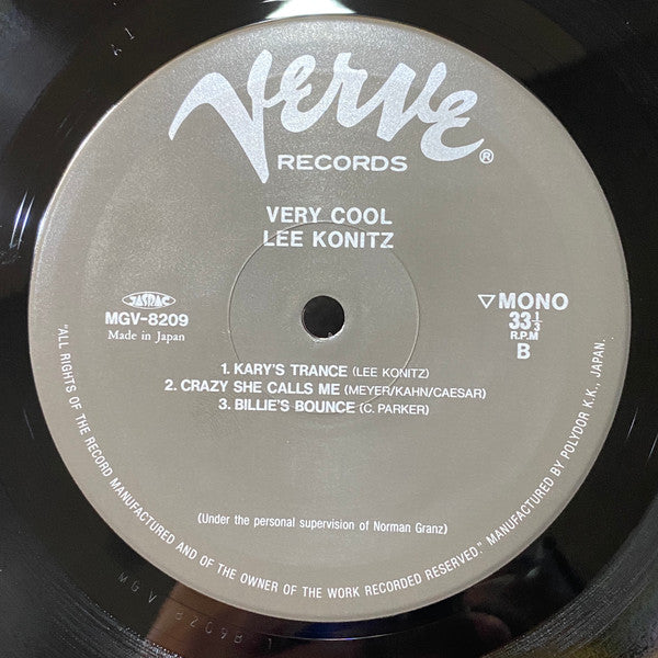 Lee Konitz - Very Cool (Vinyl, LP, Album, Reissue) Very Good (VG) / Very Good Plus (VG+)
