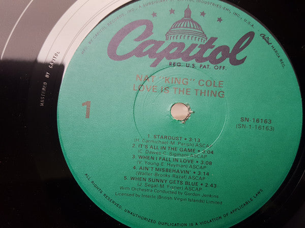 Nat King Cole - Love Is The Thing (Vinyl, LP, Album, Reissue, Stereo) Very Good (VG) / Very Good Plus (VG+)