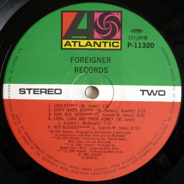 Foreigner - Records (Vinyl, LP, Compilation) Very Good Plus (VG+) / Very Good Plus (VG+)