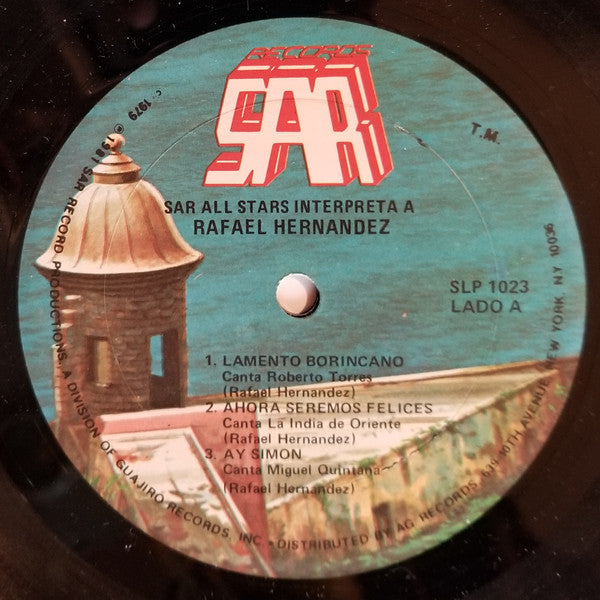 SAR All Stars - Interpretan A Rafael Hernandez (Vinyl, LP, Album) Very Good (VG) / Very Good Plus (VG+)