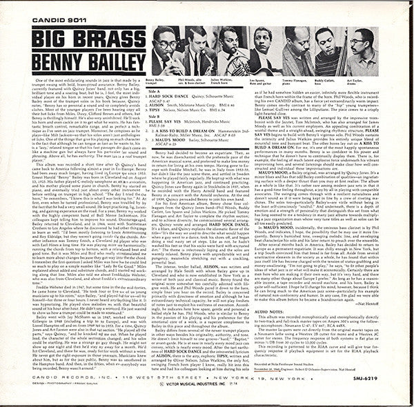 Benny Bailey - Big Brass (Vinyl, LP, Album, Reissue) Very Good Plus (VG+) / Very Good (VG)