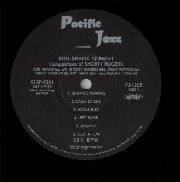 Bud Shank - Bud Shank - Shorty Rogers - Bill Perkins (Vinyl, LP, Album, Reissue, Mono) Very Good Plus (VG+) / Very Good Plus (VG+)