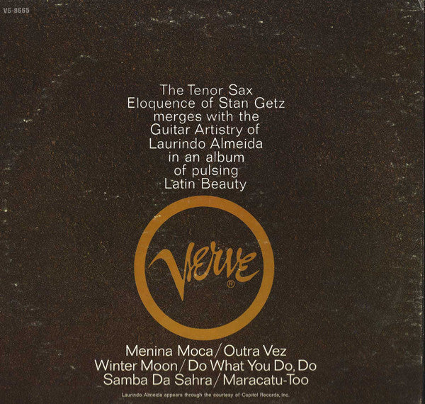Stan Getz - Stan Getz With Guest Artist Laurindo Almeida (Vinyl, LP, Stereo) Very Good (VG) / Very Good Plus (VG+)