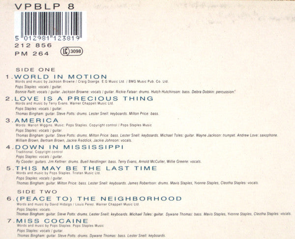 Pops Staples - Peace To The Neighborhood (Vinyl, LP, Album) Very Good Plus (VG+) / Very Good (VG)