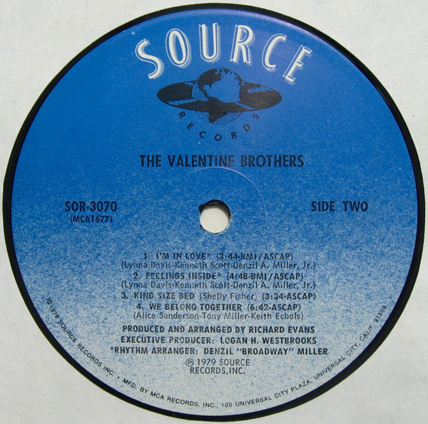 The Valentine Brothers - The Valentine Brothers (Vinyl, LP, Album) Very Good Plus (VG+) / Good (G)