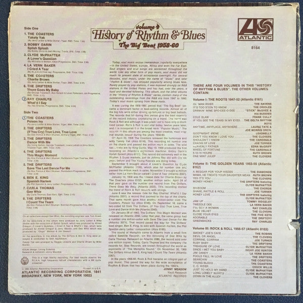 Various - History Of Rhythm & Blues Volume 4: The Big Beat 1958-60 (Vinyl, LP, Compilation, Reissue, Stereo) Very Good (VG) / Very Good (VG)