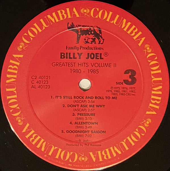 Billy Joel - Greatest Hits Volume I & Volume II (2xVinyl, LP, Compilation, Stereo) Very Good Plus (VG+) / Very Good Plus (VG+)