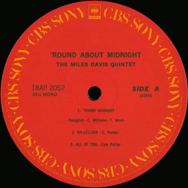 Miles Davis - 'Round About Midnight (Vinyl, LP, Album, Mono, Reissue) Near Mint (NM or M-) / Good Plus (G+)