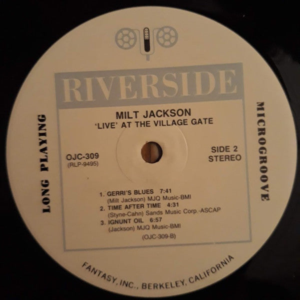 Milt Jackson Quintet - 'Live' At The Village Gate (Vinyl, LP, Album, Reissue, Remastered, Stereo) Very Good (VG) / Very Good (VG)