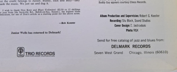 Junior Wells' Chicago Blues Band - Hoodoo Man Blues (Vinyl, LP, Album, Reissue) Very Good Plus (VG+) / Very Good Plus (VG+)