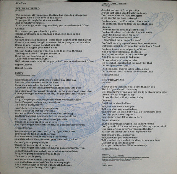 Boston - Don't Look Back (Vinyl, LP, Album) Very Good Plus (VG+) / Very Good Plus (VG+)