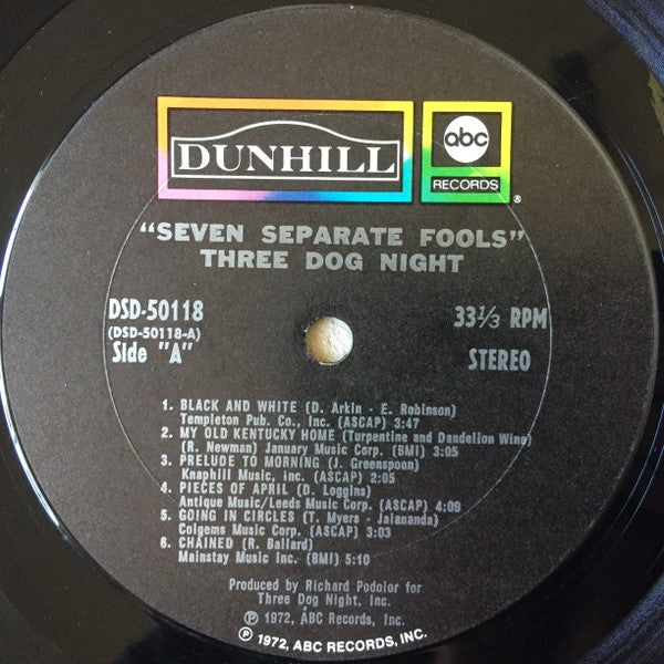 Three Dog Night - Seven Separate Fools (Vinyl, LP, Album, Stereo) Very Good Plus (VG+) / Very Good Plus (VG+)