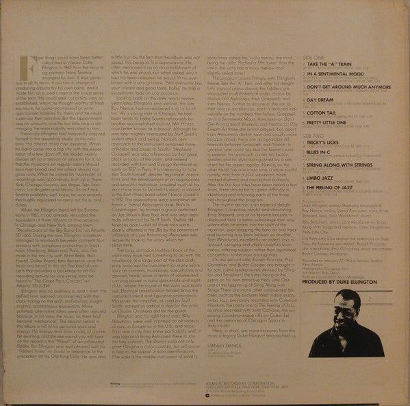 Duke Ellington - Duke Ellington's Jazz Violin Session (Vinyl, LP, Stereo) Near Mint (NM or M-) / Very Good Plus (VG+)