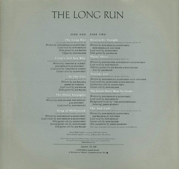 Eagles - The Long Run (Vinyl, LP, Album, Stereo) Very Good (VG) / Very Good (VG)