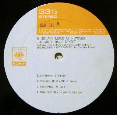The Miles Davis Sextet - Miles & Monk At Newport (Vinyl, LP, Album,...