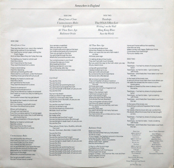 George Harrison - Somewhere In England (Vinyl, LP, Album, Stereo)