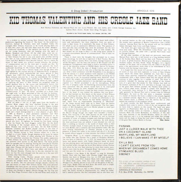 Kid Thomas And His Creole Jazz Band - Kid Thomas (Vinyl, LP, Album, Reissue) Very Good Plus (VG+) / Very Good Plus (VG+)