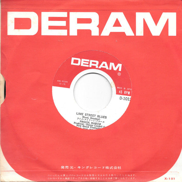 Procol Harum - A Whiter Shade Of Pale = 青い影 (Vinyl, 7", 45 RPM, Single, Reissue, Mono) Very Good (VG) / Very Good (VG)