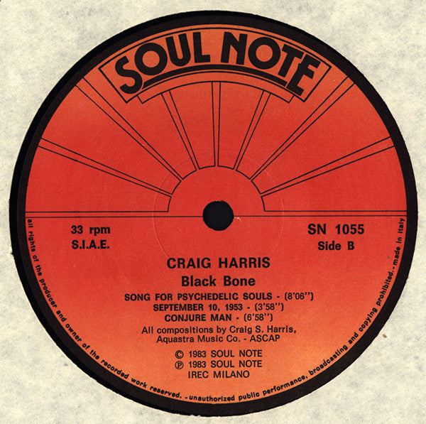 Craig Harris (3) - Black Bone (Vinyl, LP, Album) Near Mint (NM or M-) / Very Good Plus (VG+)