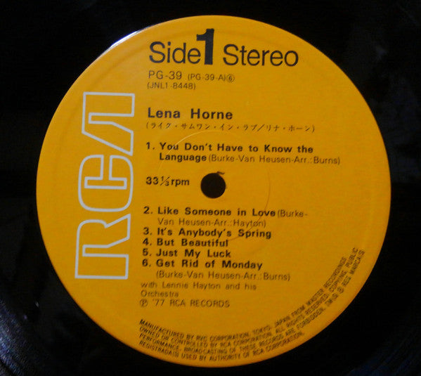 Lena Horne - Songs By Burke And Van Heusen (Vinyl, LP, Stereo) Very Good Plus (VG+) / Very Good Plus (VG+)