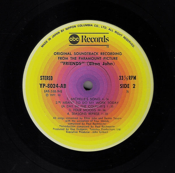 Elton John - Friends (Vinyl, LP, Album, Reissue) Very Good Plus (VG+) / Very Good (VG)
