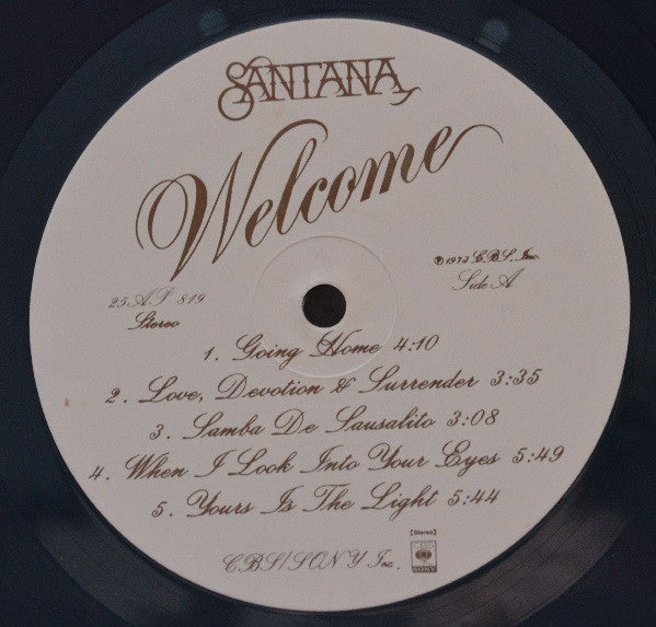 Santana - Welcome (Vinyl, LP, Album, Reissue) Very Good Plus (VG+) / Very Good (VG)