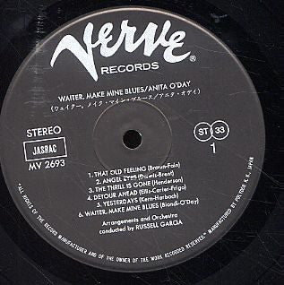 Anita O'Day - Waiter, Make Mine Blues (Vinyl, LP, Album, Reissue, Stereo) Near Mint (NM or M-) / Very Good Plus (VG+)