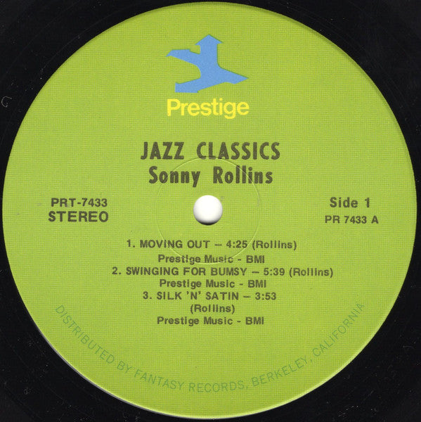 Sonny Rollins - Jazz Classics (Vinyl, LP, Album, Reissue, Remastered, Stereo) Very Good (VG) / Very Good (VG)