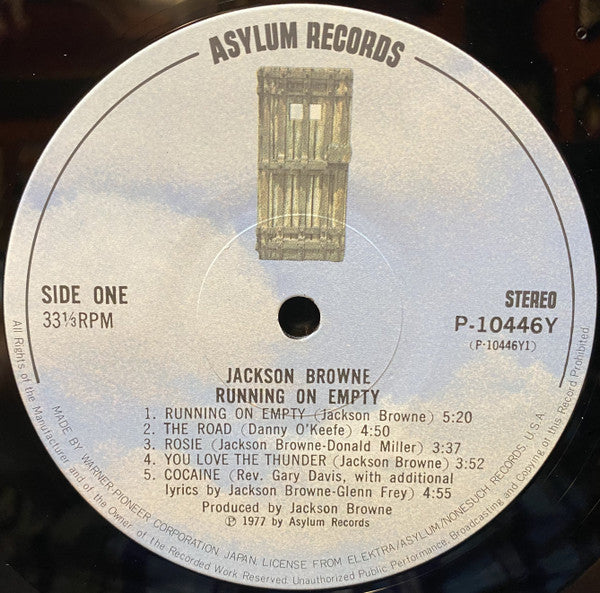 Jackson Browne - Running On Empty (Vinyl, LP, Album, Stereo) Very Good Plus (VG+) / Very Good Plus (VG+)