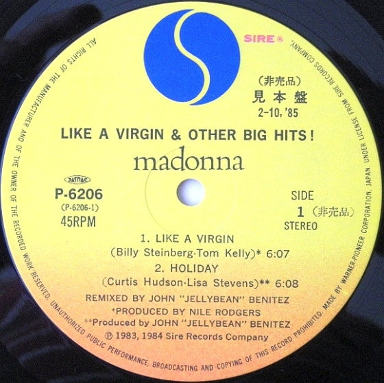 Madonna - Like A Virgin & Other Big Hits (Vinyl, 12", 45 RPM, Mini-...