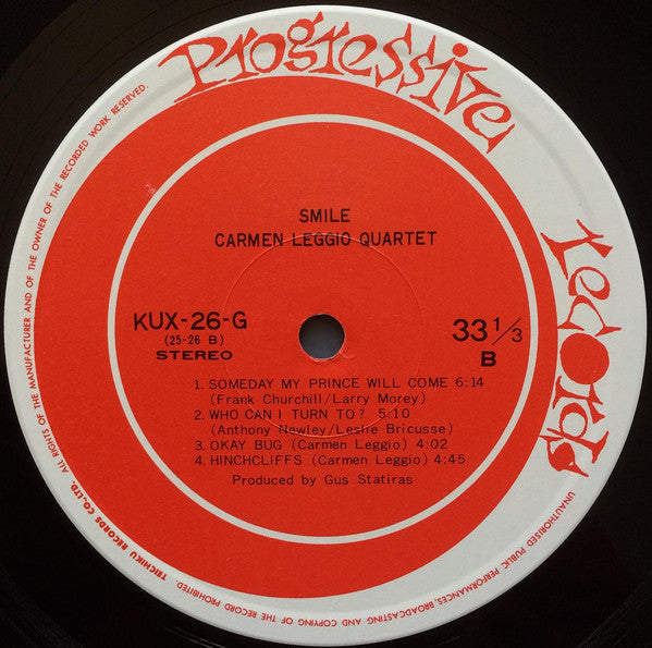 Carmen Leggio Quartet - Smile (Vinyl, LP) Very Good Plus (VG+) / Very Good Plus (VG+)