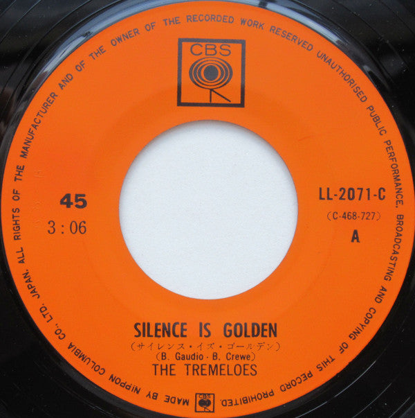 The Tremeloes - Silence Is Golden (Vinyl, 7", 45 RPM, Single) Very Good (VG) / Very Good (VG)