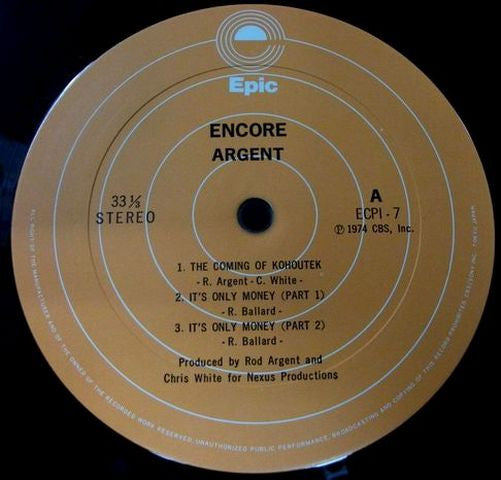 Argent - Encore (2xVinyl, LP) Very Good Plus (VG+) / Very Good Plus (VG+)