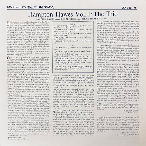 Hampton Hawes Trio - Hampton Hawes Trio, Vol. 1 (Vinyl, LP, Album, ...