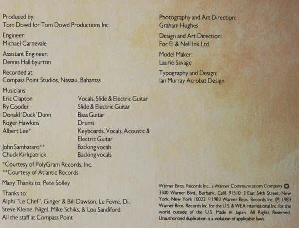 Eric Clapton - Money And Cigarettes (Vinyl, LP, Album) Very Good Plus (VG+) / Very Good Plus (VG+)