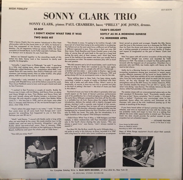 Sonny Clark Trio - Sonny Clark Trio (Vinyl, LP, Album, Reissue, Stereo) Good Plus (G+) / Very Good (VG)