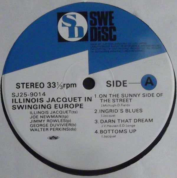 Illinois Jacquet - In Swinging Europe (Vinyl, LP, Album) Very Good Plus (VG+) / Very Good (VG)