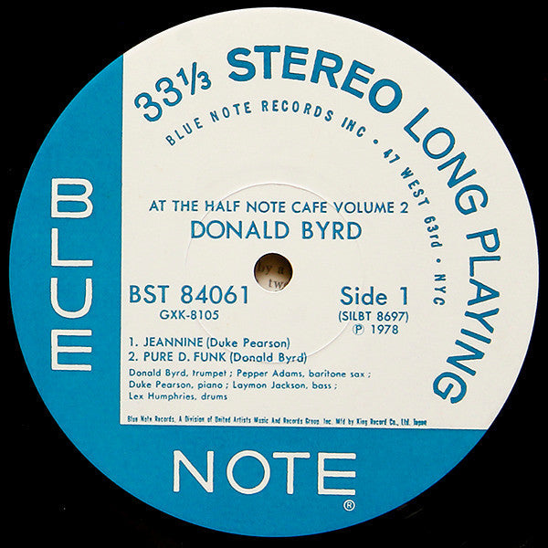 Donald Byrd - At The Half Note Cafe, Vol. 2 (Vinyl, LP, Album, Reissue) Near Mint (NM or M-) / Very Good Plus (VG+)