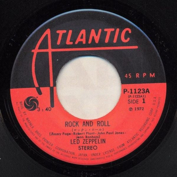 Led Zeppelin - Rock And Roll (Vinyl, 7", 45 RPM, Single) Very Good Plus (VG+) / Very Good (VG)