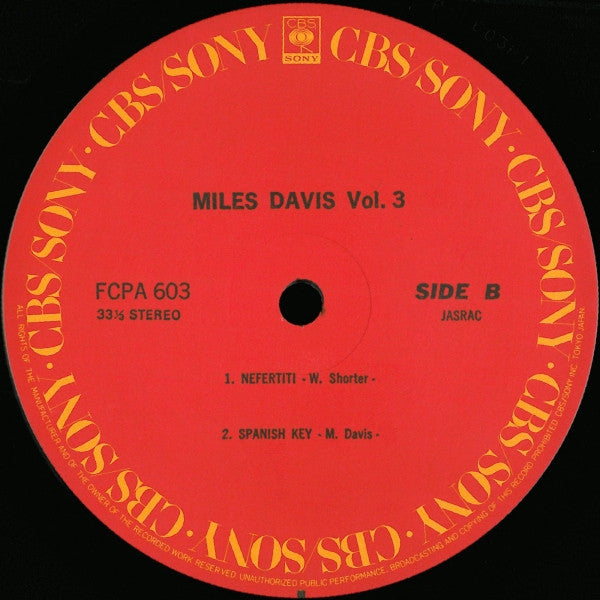 Miles Davis - Miles Davis Vol. 3 (Vinyl, LP, Compilation, Club Edition) Very Good Plus (VG+) / Very Good Plus (VG+)