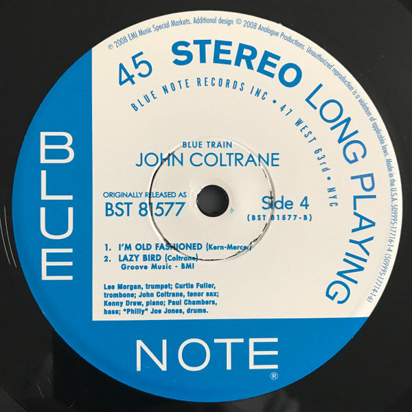 John Coltrane - Blue Train (Vinyl, 12", 45 RPM, Album, Limited Edit...