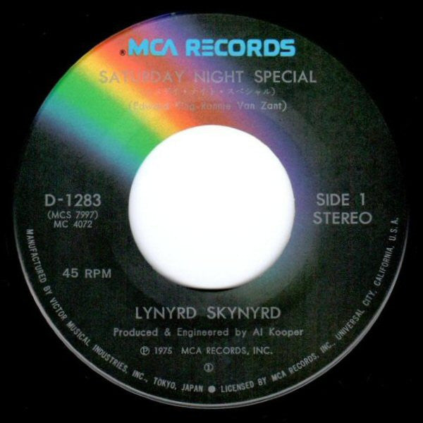 Lynyrd Skynyrd - Saturday Night Special = サタデイ・ナイト・スペシャル (Vinyl, 7", 45 RPM, Single, Stereo) Very Good Plus (VG+) / Very Good Plus (VG+)