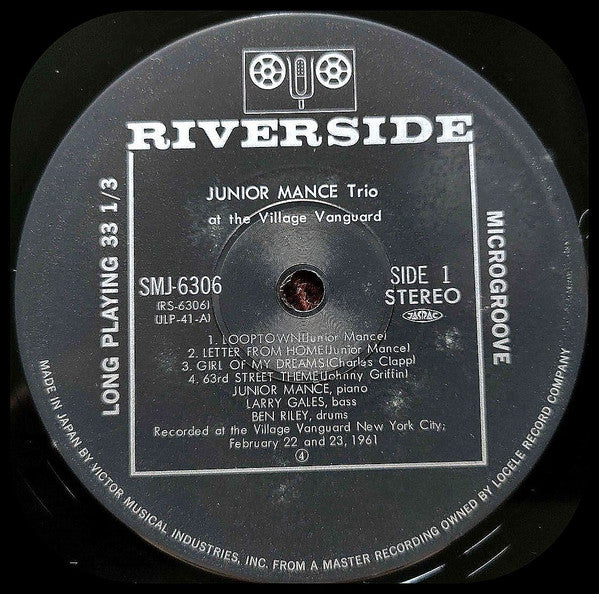 Junior Mance Trio - At The Village Vanguard (Vinyl, LP, Album, Reis...