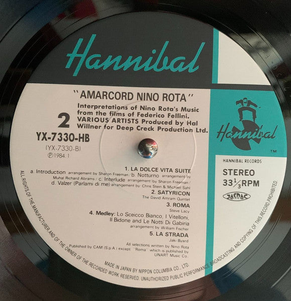 Various - Amarcord Nino Rota (Vinyl, LP, Album) Very Good (VG) / Good (G)
